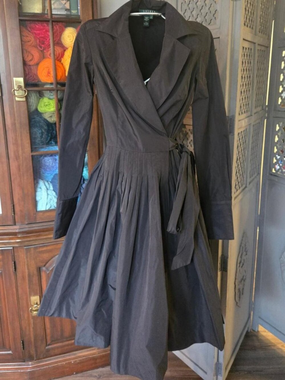 Ralph Lauren black trench coat dress
